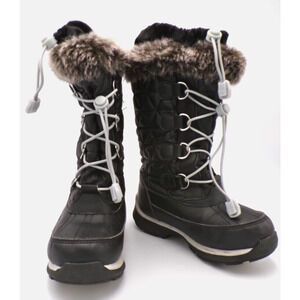 Lands’ End Quilted Snow Winter‎ Tall Boots Sherpa Lined - Size Girls 11